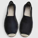 Emily | Atmungsaktiv Espadrille-Stil Ballerinas – Schwarz