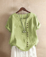 Marie | Luftige Kurzarm-Bluse – Mintgrün