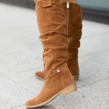 FELICIA  -  luxuriösen Leder Damenstiefel – Braun