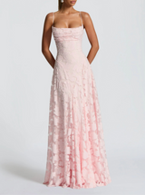Alonah - Elegantes Fließendes Maxi Kleid – Rosa