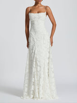 Alonah - Elegantes Fließendes Maxi Kleid – Weiß