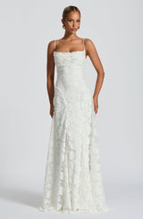 Veya - Glänzendes Abendkleid – Elfenbein