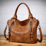 Franka | Damen Schultertasche mit Verstellbarem Riemen – Braun