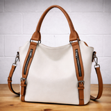 Franka | Damen Schultertasche mit Verstellbarem Riemen – Weiß