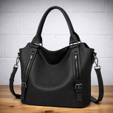 Franka | Damen Schultertasche mit Verstellbarem Riemen – Schwarz