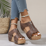 Gigi | Stylische Keilsandale mit Komfort-Sohle – Braun (Fast ausverkauft)