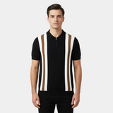 Raphael | Weiter Kragen Regular-Fit Poloshirt – Schwarz
