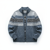 Matthew | Zip-Up Vintage Cardigan – Blau