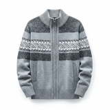 Matthew | Zip-Up Vintage Cardigan – Hellgrau