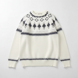 Ezra | Vintage Isländischer Pullover – Weiß