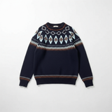 Ezra | Vintage Isländischer Pullover – Marineblau