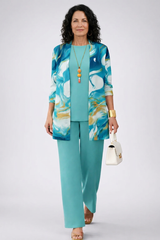 Galena | Elegantes 3-teiliges Casual-Set – Blau