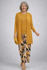 Faelina | Elegantes 3-teiliges Casual-Set – Gelb