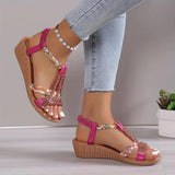 Freya | Damen Riemchen Sandalen mit Blumenmuster – Rosa