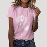 Frida | Damen Pusteblume Print T-Shirt – Rosa