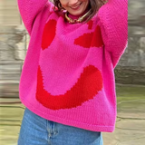 Vivi - Strickpullover aus Baumwolle in Übergröße – Rosa