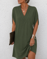 Mara | Elegantes Kleid mit V-Ausschnitt – Grün