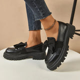 Batya – Elegante Rutschfeste Schuhe Mit Schleife – Tiefschwarz