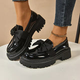 Eliza – Glänzende Plateau-Loafer – Glänzendes Schwarz