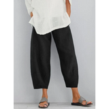 Galina | Damen Haremshose Weite Pumphose Elastischer Bund – Schwarz