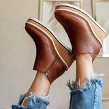 Damen Stiefeletten | Plateau – Dunkelbraun