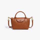Geflochtene Mini-Tasche Damen – Kompakte Crossbody Bag mit Schulterriemen – Braun