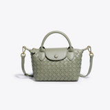 Geflochtene Mini-Tasche Damen – Kompakte Crossbody Bag mit Schulterriemen – Hellgrün