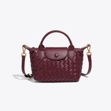 Geflochtene Mini-Tasche Damen – Kompakte Crossbody Bag mit Schulterriemen – Lila