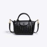 Geflochtene Mini-Tasche Damen – Kompakte Crossbody Bag mit Schulterriemen – Schwarz