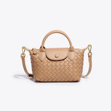 Geflochtene Mini-Tasche Damen – Kompakte Crossbody Bag mit Schulterriemen – Nude