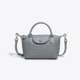 Geflochtene Mini-Tasche Damen – Kompakte Crossbody Bag mit Schulterriemen – Blau