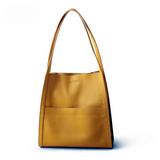 Damenhandtasche aus Veganes Leder – Klassische Schultertasche für Alltag & Büro – Gelb
