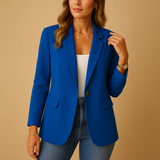 Damenblazer mit regulärer Form | Taillennahe Ausrichtung – Blau