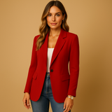 Damenblazer mit regulärer Form | Taillennahe Ausrichtung – Rot