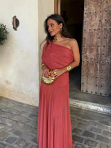 Briallen - Schulterfreies Softtouch-Kleid – Rot