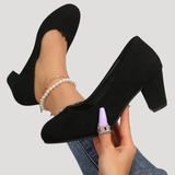 Giselle | Damen Blockabsatz Pumps mit rundem Zehenbereich – Schwarz