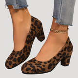 Giselle | Damen Blockabsatz Pumps mit rundem Zehenbereich – Braun