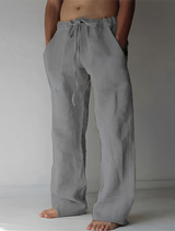 Garth - Leinen-Baggy-Hose für Herren – Grau