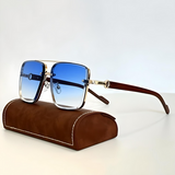 VintEdge – Retro Sonnenbrille in Quadratischer Form – Blau