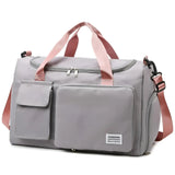 Große Wasserdichte Reisetasche – Sport- & Wochenendtasche für Damen und Herren – Grau Rosa
