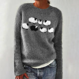 Poppy™ - Gemütlicher Retro-Pullover – Grau