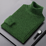 Morteza – Klassischer Rollkragen Pullover – Grün