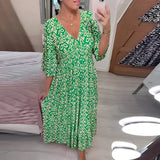 Frieda | Luftiges Sommerkleid mit V-Ausschnitt – Groen