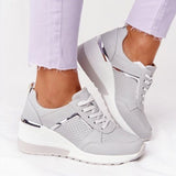 Trendiger und Bequemer Schnürer Hoher Sneaker für Damen | Perfekt für Alltagstragen – Grau