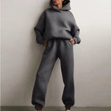 Casual Vintage Oversized Trainings- & Jogginganzug für Damen | Perfekt für lässige Tage – Grau
