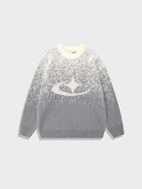 Fuzzy-Mohairpullover – Grau