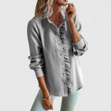 Ella | Langarm-Bluse – Grau