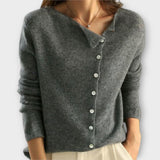 Mira | Asymmetrischer Cardigan für stilvolle Layering-Looks – Grau