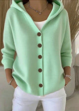 Alsira - Soft-Touch-Kapuzenstrickjacke – Grün