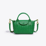 Geflochtene Mini-Tasche Damen – Kompakte Crossbody Bag mit Schulterriemen – Grün